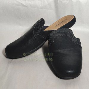 Comfortview Black Faux Leather Slide on Mule Shoes - Women's 8M